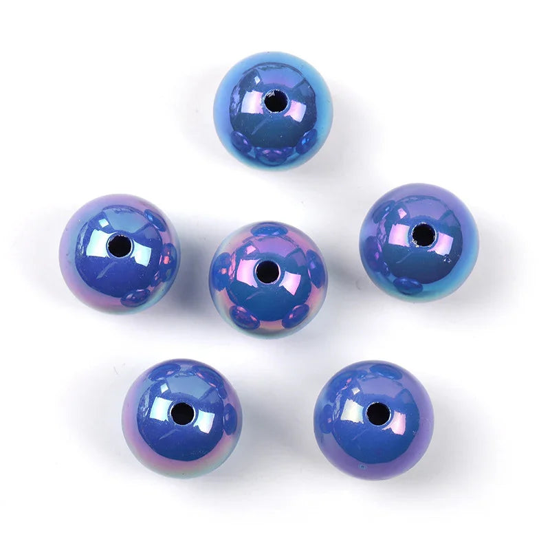 UV-plated Solid Color Round Beads 16mm Acrylic Beads