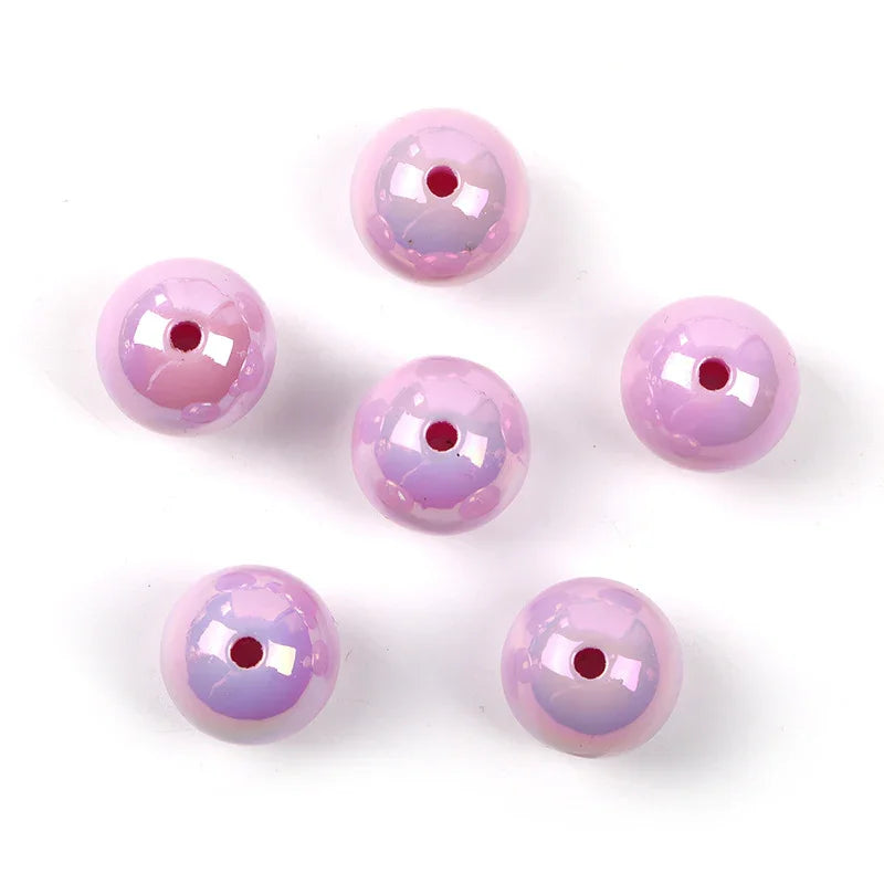 UV-plated Solid Color Round Beads 16mm Acrylic Beads