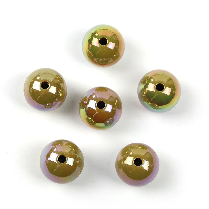 UV-plated Solid Color Round Beads 16mm Acrylic Beads