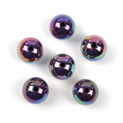 UV-plated Solid Color Round Beads 16mm Acrylic Beads