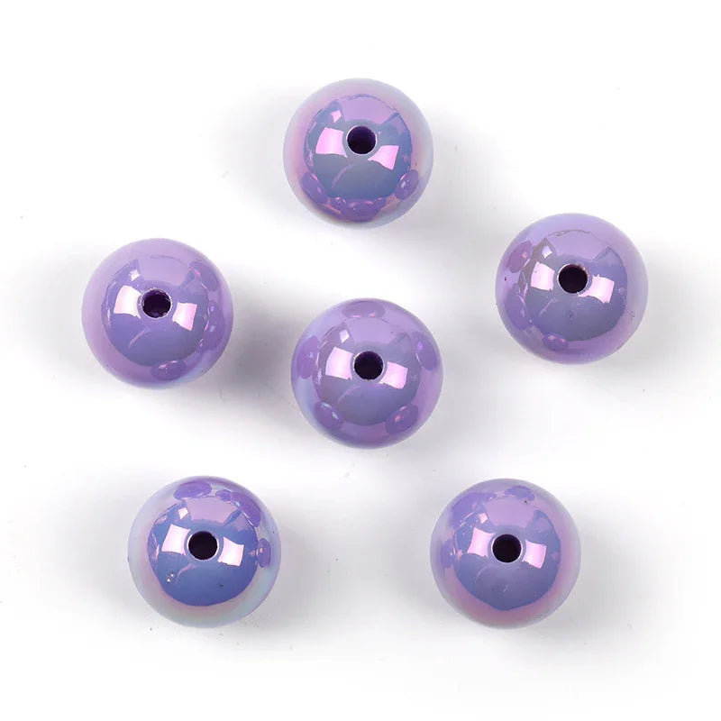 UV-plated Solid Color Round Beads 16mm Acrylic Beads