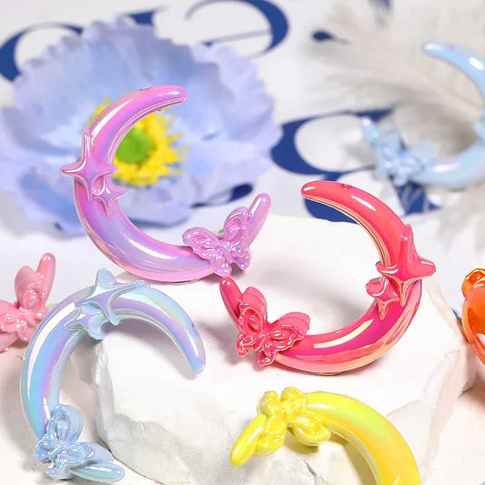 UV Coated Acrylic Butterfly Star Moon Vertical Hole Beads