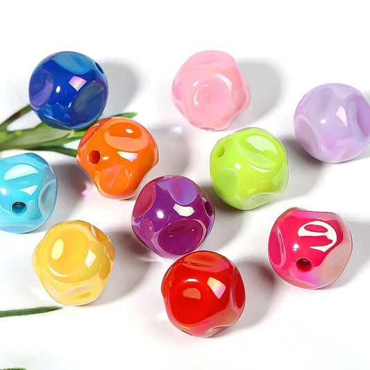 16MM Solid Color UV-plated Acrylic Beads Fig Through-hole Beads