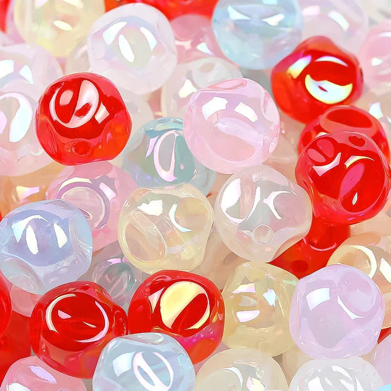 16MM Solid Color UV-plated Acrylic Beads Fig Through-hole Beads | DIY Sports Fan Bracelet & Keychain Craft Bead