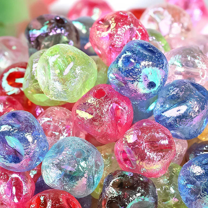 16MM Solid Color UV-plated Acrylic Beads Fig Through-hole Beads | DIY Sports Fan Bracelet & Keychain Craft Bead