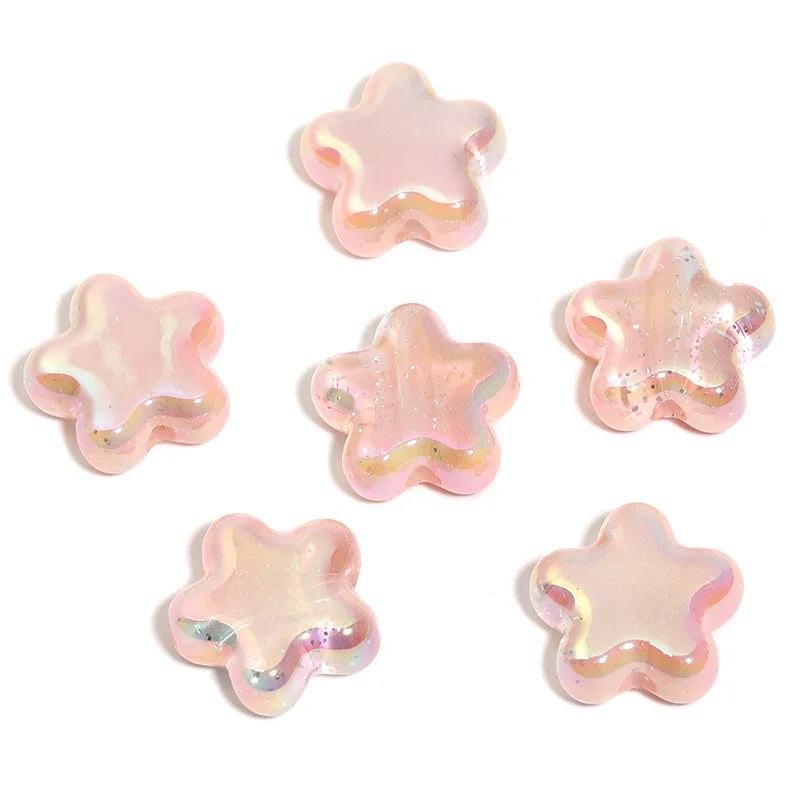 23mm Translucent Sequin Five-pointed Star Beads UV-plated Acrylic Star Beads