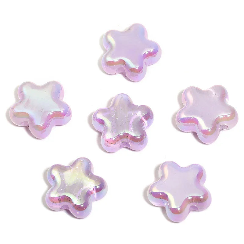 23mm Translucent Sequin Five-pointed Star Beads UV-plated Acrylic Star Beads