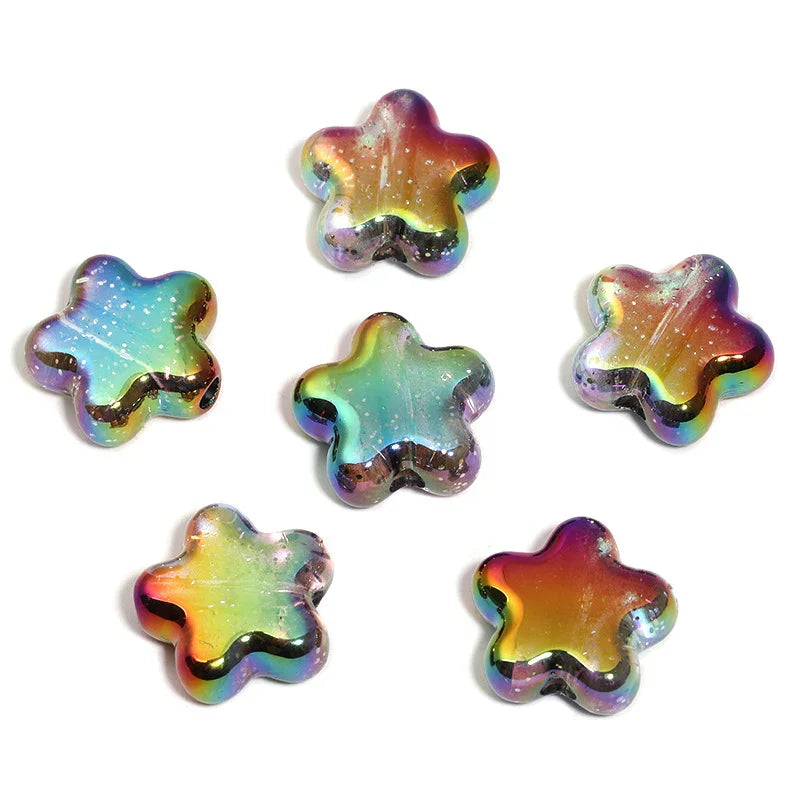 23mm Translucent Sequin Five-pointed Star Beads UV-plated Acrylic Star Beads