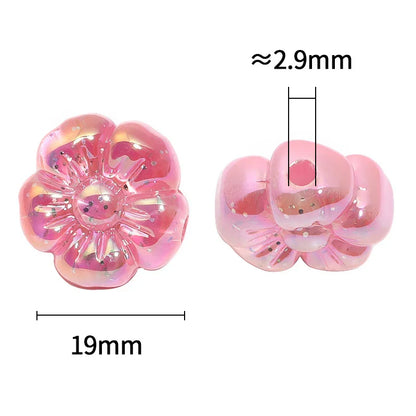 19MM Translucent Sequin Five-petal Flower Beads UV-plated Acrylic Flower Beads