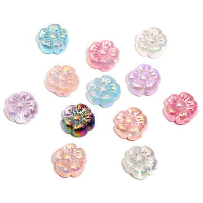 19MM Translucent Sequin Five-petal Flower Beads UV-plated Acrylic Flower Beads