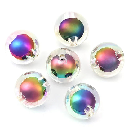 UV Coated Acrylic Beads Heart Through Hole Plastic Beads