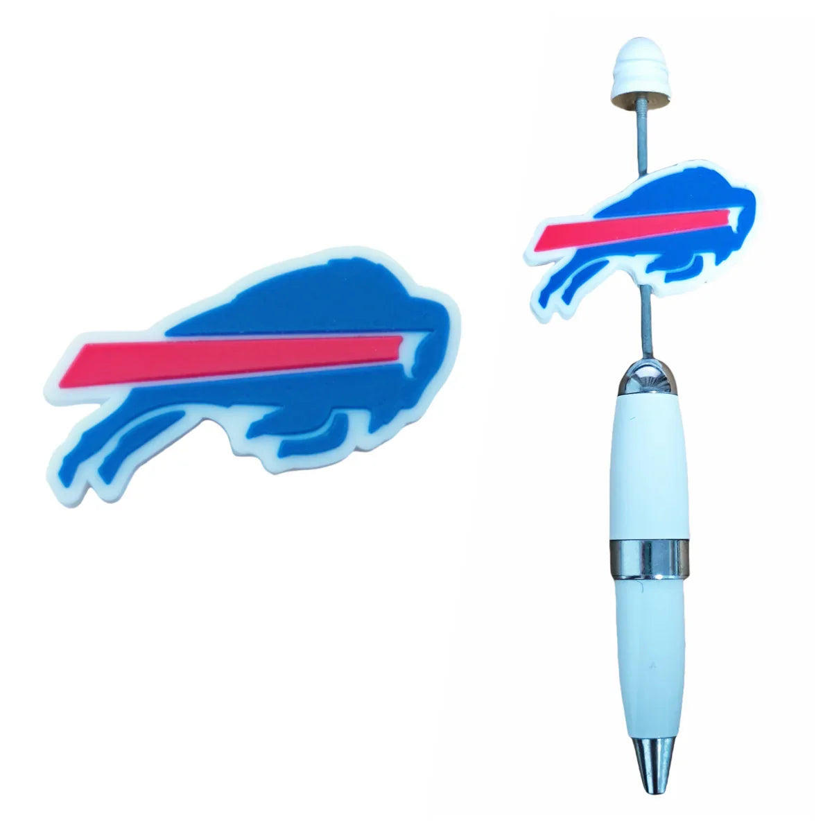 NFL Football Team Buffalo Bill Silicone Beads | DIY Sports Fan Bracelet & Keychain Craft Bead