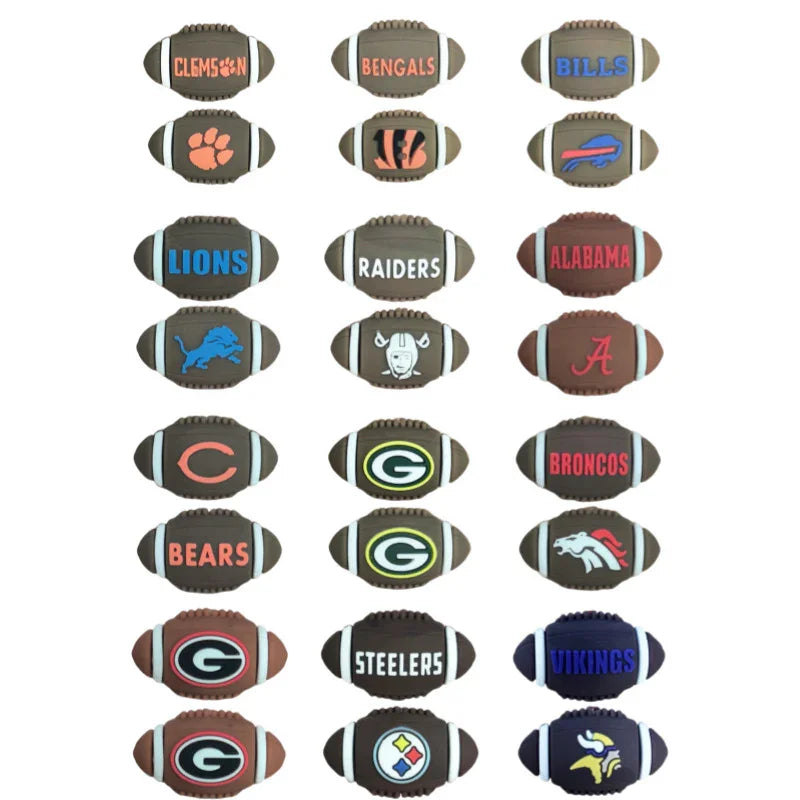 3D NFL Football Team Silicone Beads | DIY Sports Fan Bracelet & Keychain Craft Bead