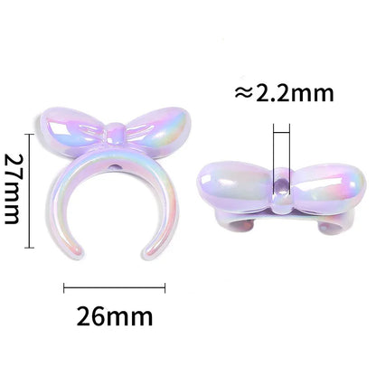 UV-plated Mabe Solid Color Bow Headband Perforated Bead Cap Bead Holder