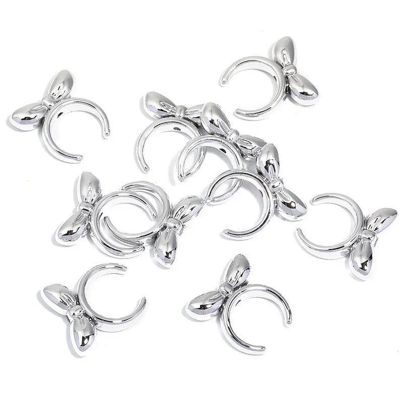 UV-plated Mabe Solid Color Bow Headband Perforated Bead Cap Bead Holder | DIY Sports Fan Bracelet & Keychain Craft Bead