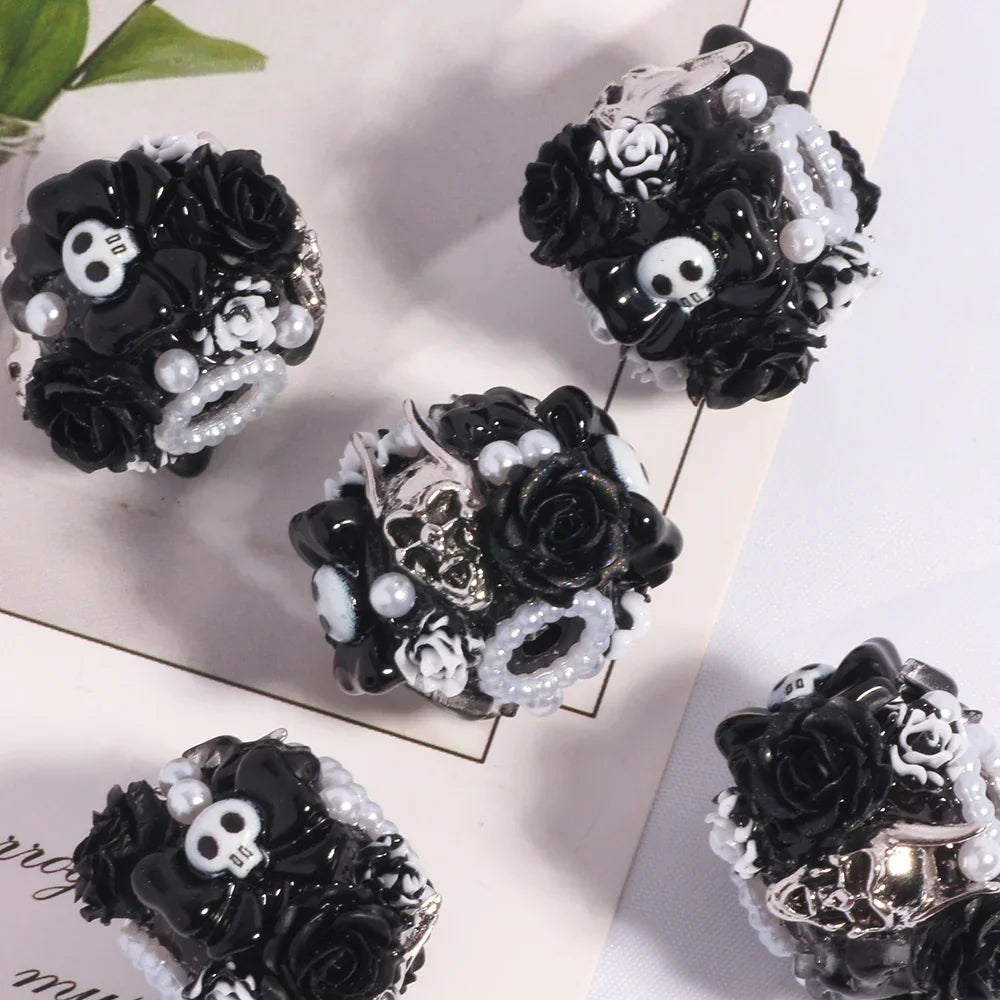 Halloween Skull Devil Cartoon Straight Hole Loose Beads