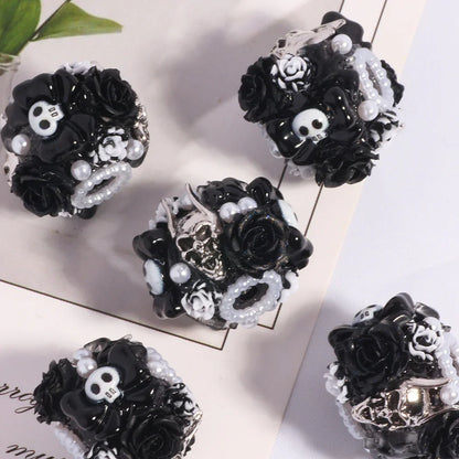 Halloween Skull Devil Cartoon Straight Hole Loose Beads