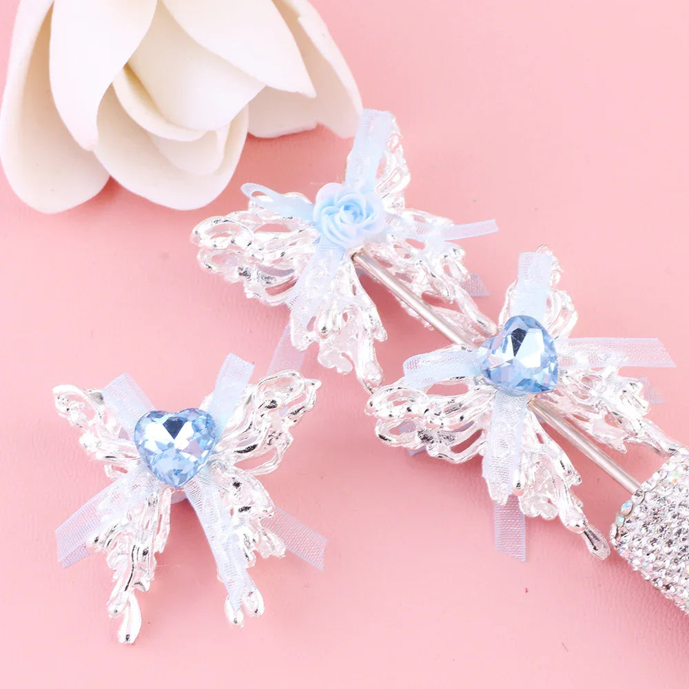 Alloy Lace Bow Butterfly Alloy Beads Straight Hole Beads | Metal Rhinestone Bead for DIY Jewelry & Bracelet Craft