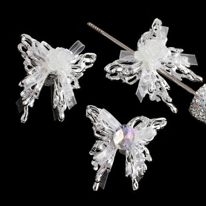 Alloy Lace Bow Butterfly Alloy Beads Straight Hole Beads