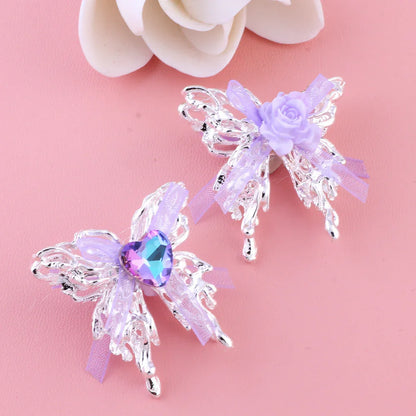 Alloy Lace Bow Butterfly Alloy Beads Straight Hole Beads