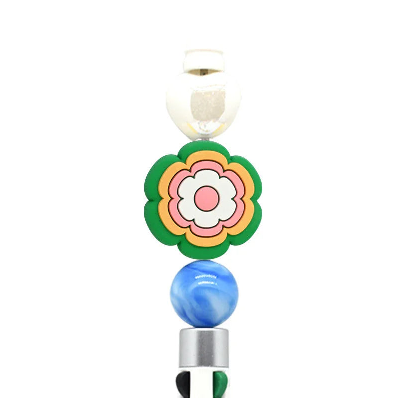 Flower Silicone Focus Beaded Ballpoint Pen Double-Sided Focus Bead (Without Pen)