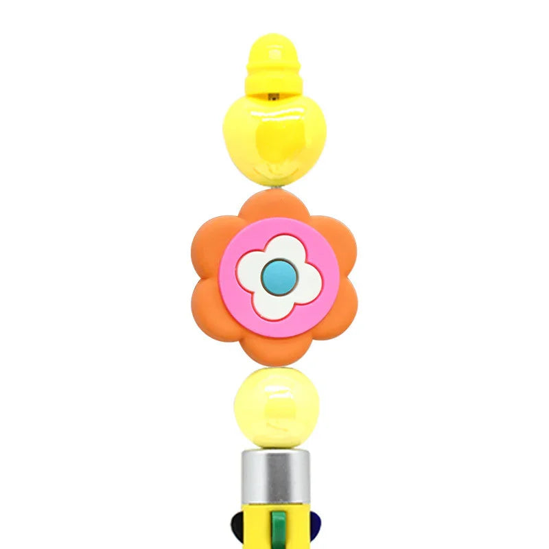 Flower Silicone Focus Beaded Ballpoint Pen Double-Sided Focus Bead (Without Pen)