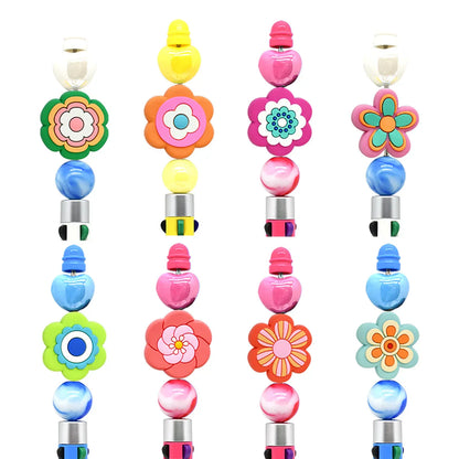 Flower Silicone Focus Beaded Ballpoint Pen Double-Sided Focus Bead (Without Pen)