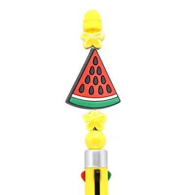 Cartoon Fruit Ballpoint Pen Focus Beads (Without Pen) | Silicone Focal Bead for DIY Keychain & Pen Wrap