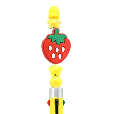 Cartoon Fruit Ballpoint Pen Focus Beads (Without Pen) | Silicone Focal Bead for DIY Keychain & Pen Wrap