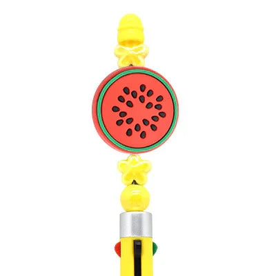 Cartoon Fruit Ballpoint Pen Focus Beads (Without Pen) | Silicone Focal Bead for DIY Keychain & Pen Wrap