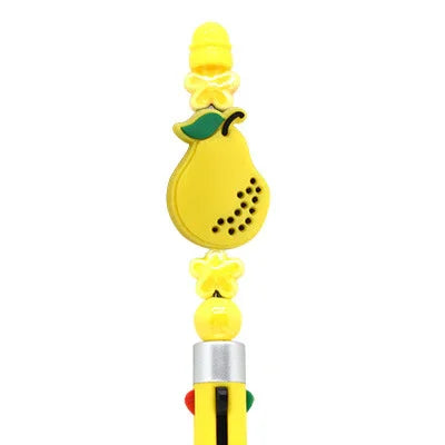 Cartoon Fruit Ballpoint Pen Focus Beads (Without Pen) | Silicone Focal Bead for DIY Keychain & Pen Wrap