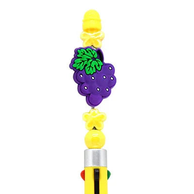 Cartoon Fruit Ballpoint Pen Focus Beads (Without Pen) | Silicone Focal Bead for DIY Keychain & Pen Wrap