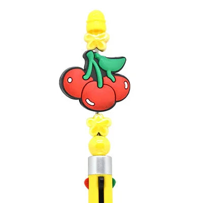 Cartoon Fruit Ballpoint Pen Focus Beads (Without Pen) | Silicone Focal Bead for DIY Keychain & Pen Wrap