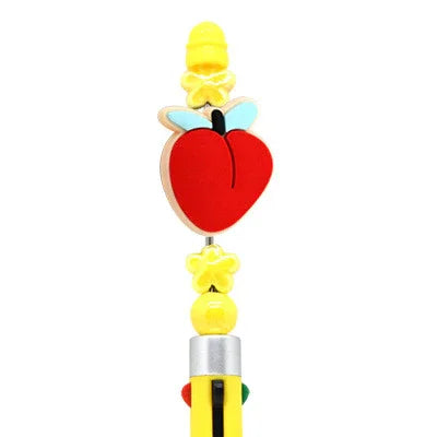 Cartoon Fruit Ballpoint Pen Focus Beads (Without Pen) | Silicone Focal Bead for DIY Keychain & Pen Wrap