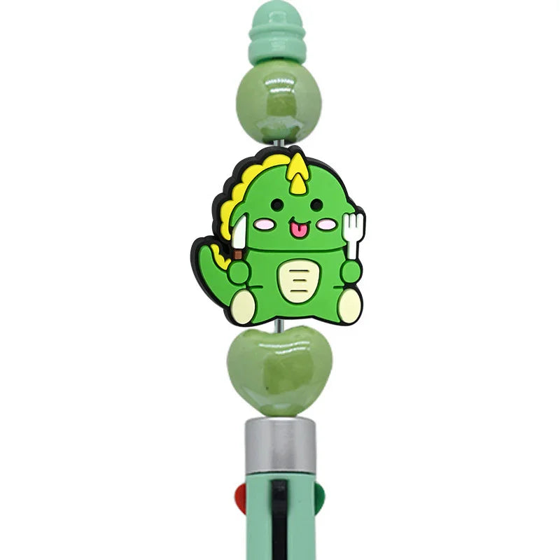 Cute Cartoon Little Dinosaur Silicone Focus Beads | Silicone Focal Bead for DIY Keychain & Pen Wrap