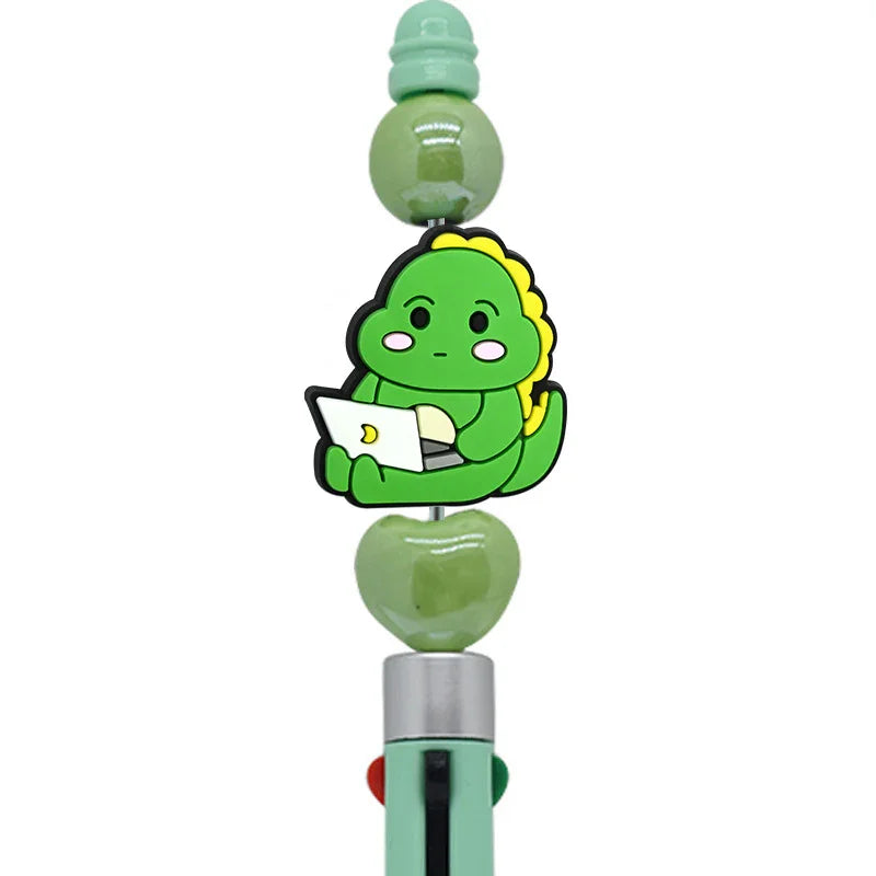 Cute Cartoon Little Dinosaur Silicone Focus Beads | Silicone Focal Bead for DIY Keychain & Pen Wrap