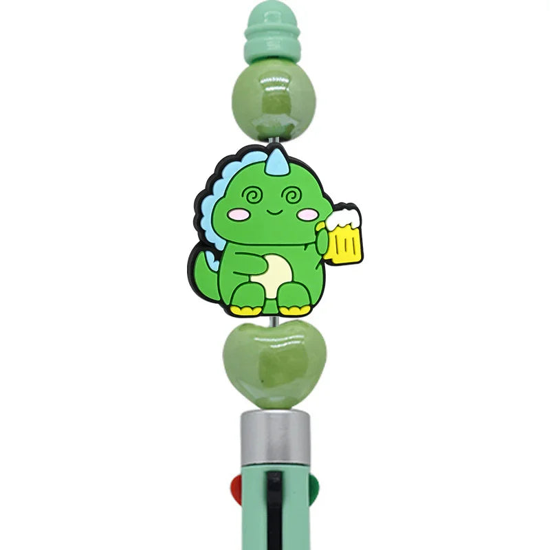 Cute Cartoon Little Dinosaur Silicone Focus Beads | Silicone Focal Bead for DIY Keychain & Pen Wrap
