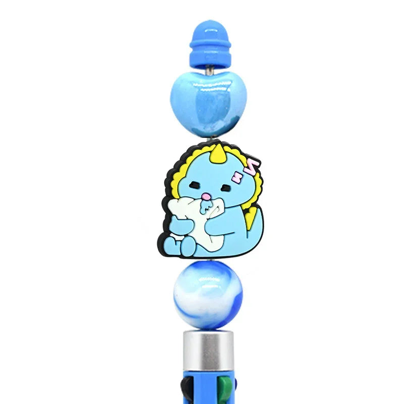 Cute Cartoon Little Dinosaur Silicone Focus Beads | Silicone Focal Bead for DIY Keychain & Pen Wrap