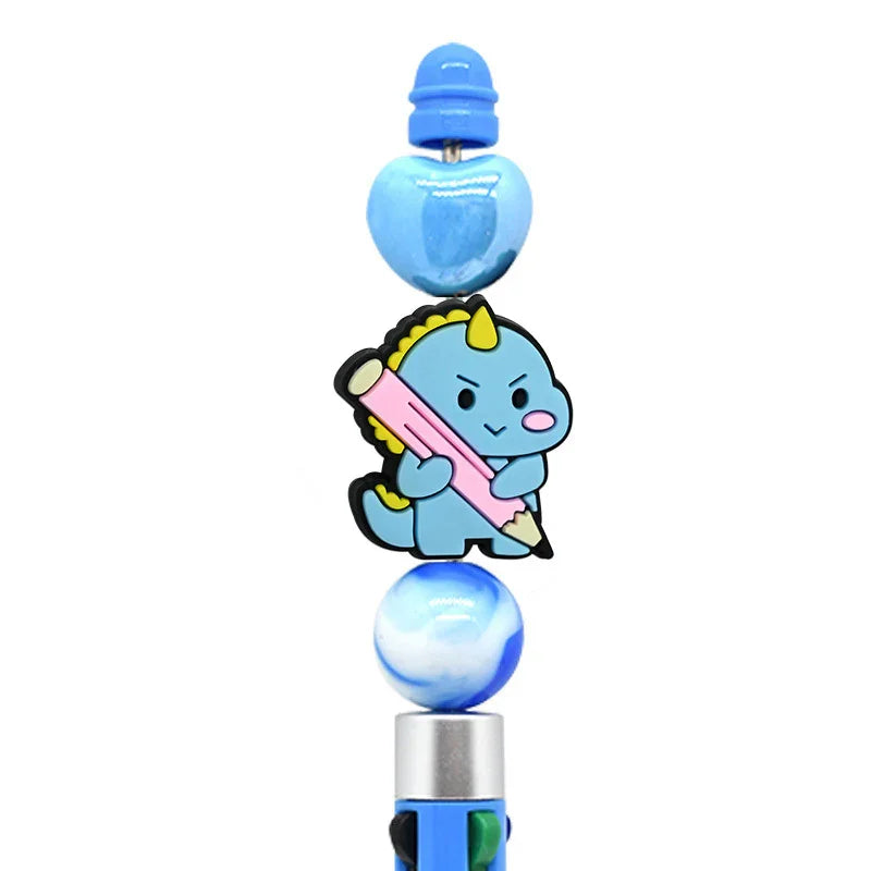 Cute Cartoon Little Dinosaur Silicone Focus Beads | Silicone Focal Bead for DIY Keychain & Pen Wrap