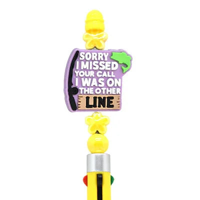 Colorful Slogan Silicone Focus Beads