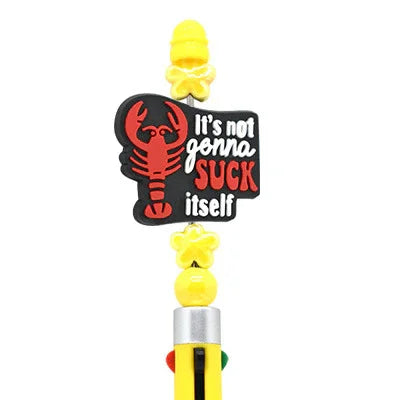 Colorful Slogan Silicone Focus Beads