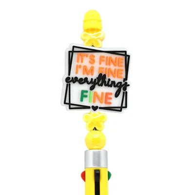 Colorful Slogan Silicone Focus Beads