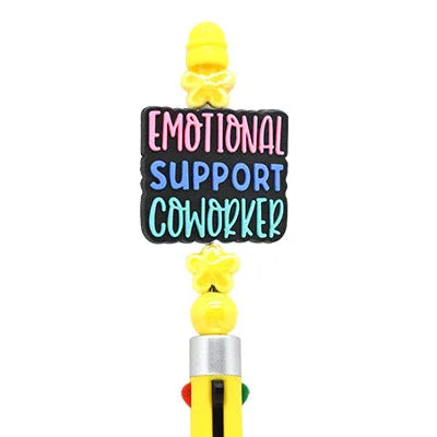 Colorful Slogan Silicone Focus Beads