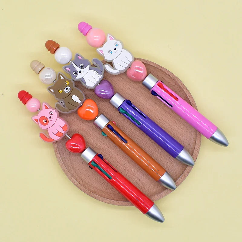 Cat Series Soft Fluorescent Silicone Focus Beads | Silicone Focal Bead for DIY Keychain & Pen Wrap