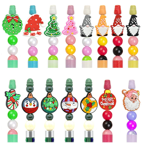 Christmas Pen Beaded Ballpoint Pen Silicone Focus Beads