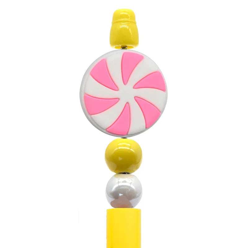 Christmas Pen Beaded Ballpoint Pen Silicone Focus Beads | Silicone Focal Bead for DIY Keychain & Pen Wrap