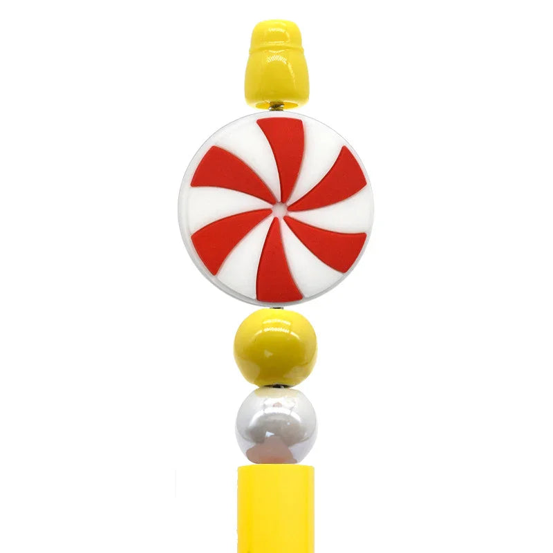 Christmas Pen Beaded Ballpoint Pen Silicone Focus Beads