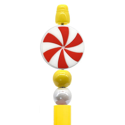 Christmas Pen Beaded Ballpoint Pen Silicone Focus Beads