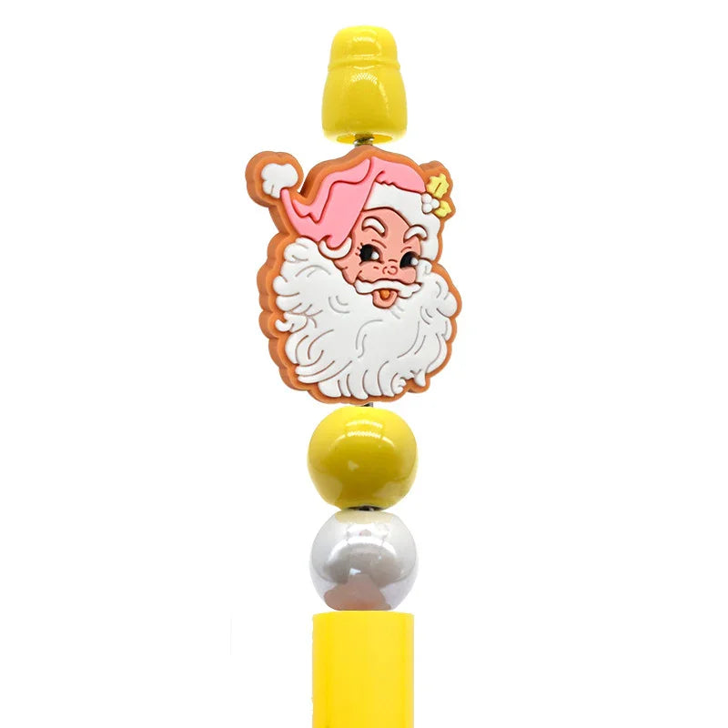 Christmas Pen Beaded Ballpoint Pen Silicone Focus Beads | Silicone Focal Bead for DIY Keychain & Pen Wrap