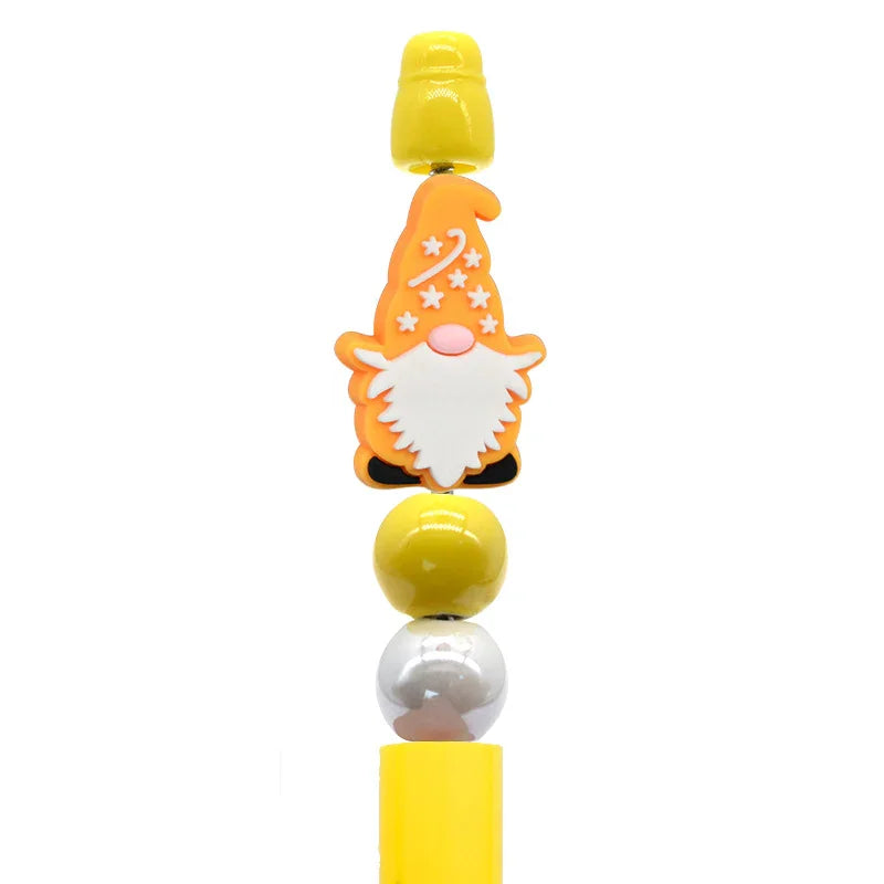 Christmas Pen Beaded Ballpoint Pen Silicone Focus Beads | Silicone Focal Bead for DIY Keychain & Pen Wrap